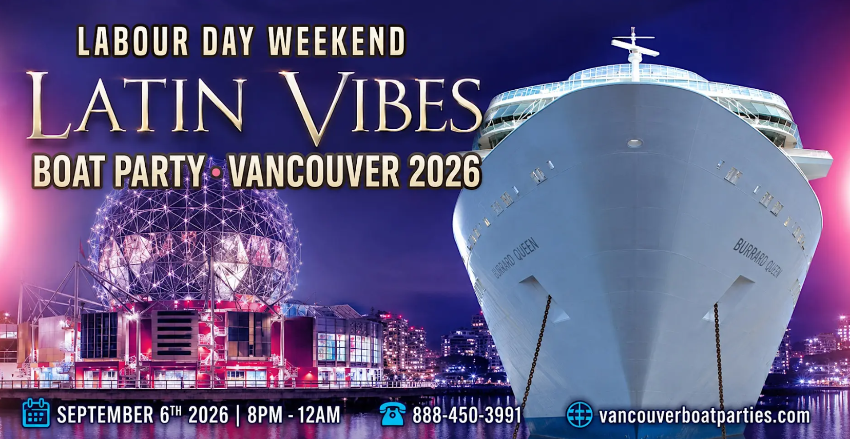 Labor Day Weekend Latin Vibes Boat Party Vancouver 2026
